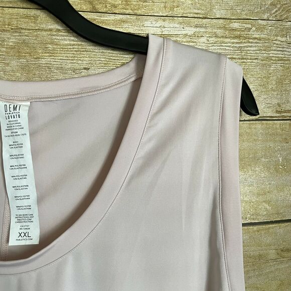Demi Lovato Fabletics Pale Pink Kortney Tank Top - Size XXL - Dropped Arm Holes - Picture 5 of 6
